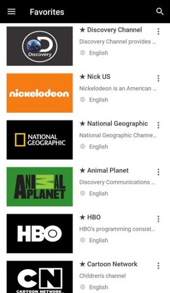 favorite and bookmarked channels