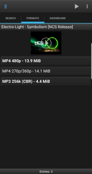 download music through dentex youtube music downloader apk