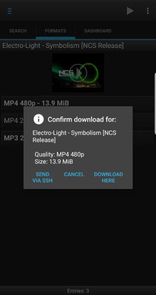 music video download screen on youtube video downloader app
