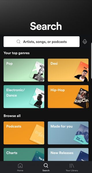 search functionality in Spotify Premium apk