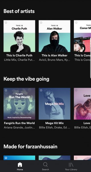 Spotify Premium beste Künstler Seite Android