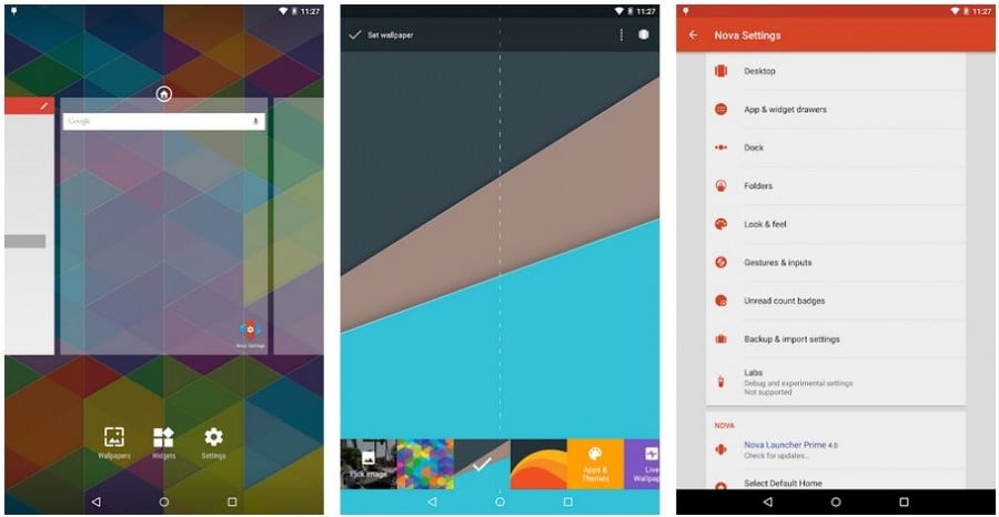 screenshots of nova launcher prime android apk