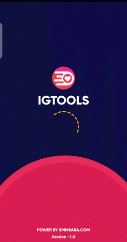 launch screen of igtools for instagram 