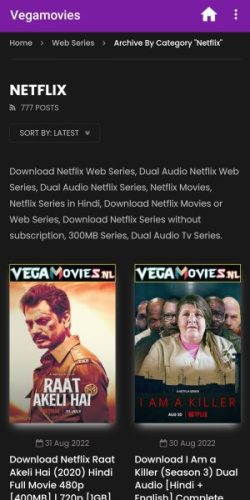 Vegamovies Netflix section