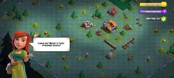 Screenshot of Clash of Clans builder base with unlimited resources