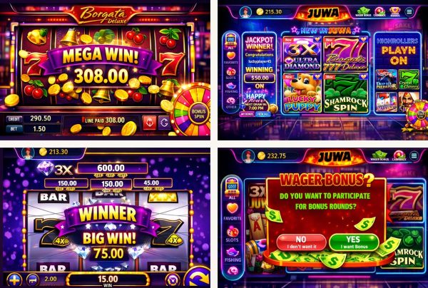 Juwa 777 Android screenshots showing the main interface