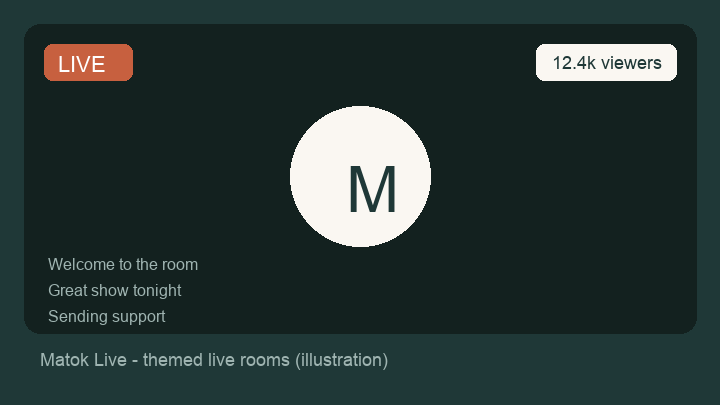 Matok Live themed live room illustration