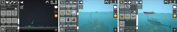 Melon Sandbox gameplay showing the sandbox stage, item picker, and ragdoll characters