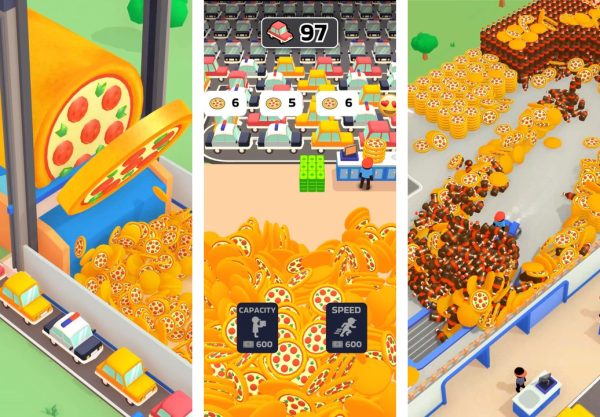 Pizza Ready gameplay screenshots showing counter service, kitchen line, and restaurant expansion