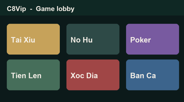 C8Vip game lobby preview