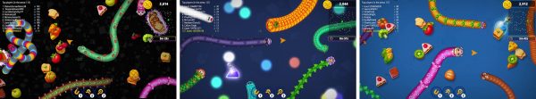 Worms Zone io gameplay screenshots