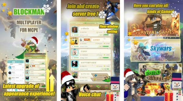 Blockman Multiplayer for Minecraft server browser and minigame screenshots