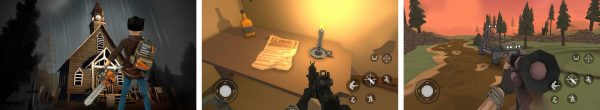 The Walking Zombie 2 mod apk gameplay screenshots showing zombie shooter combat, quests, and character progression