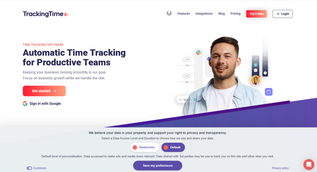 TrackingTime: Visual Layout for Creative Work