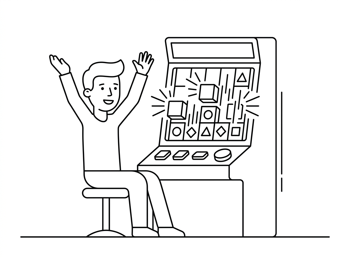 Editorial line illustration: The Appeal of Cascading Wins - The Mathematics Behind Cascading Wins and Cluster Pay Systems