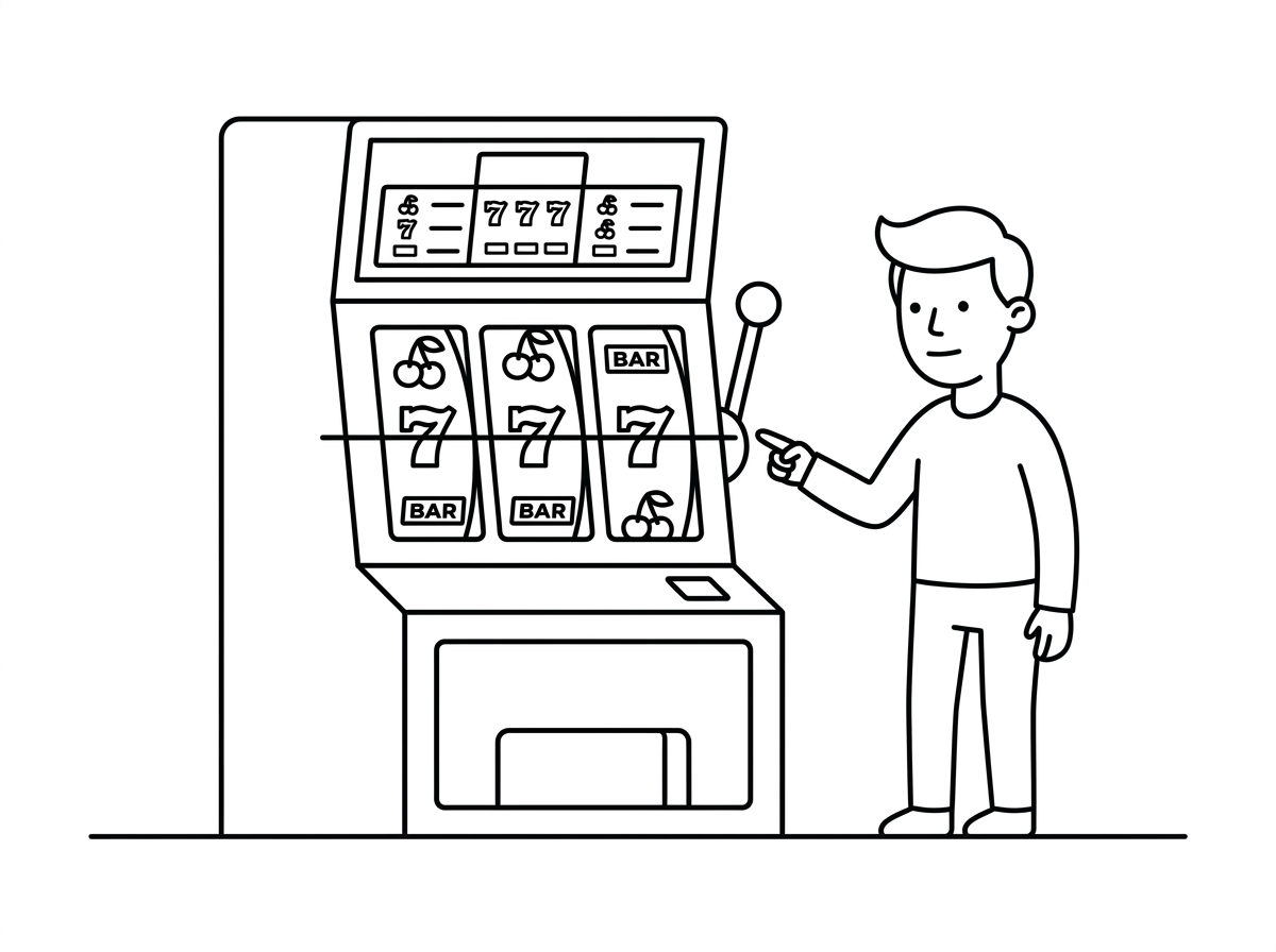 Editorial line illustration: The Conventional Payline Slots and Their Linear Character - The Mathematics Behind Cascading Wins and Clust...