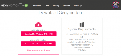 GenyMotion Android Emulator - Freemium Version Download