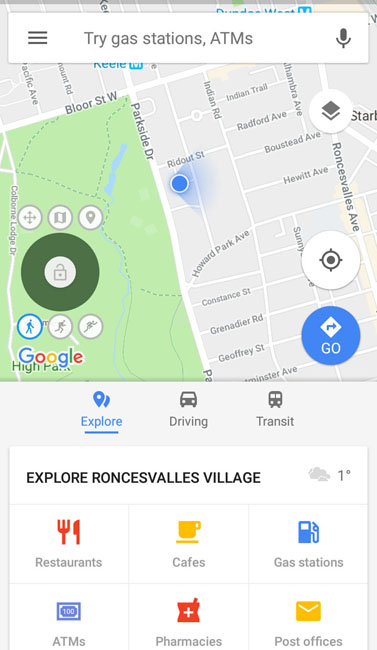 see your current spoofed location on google maps