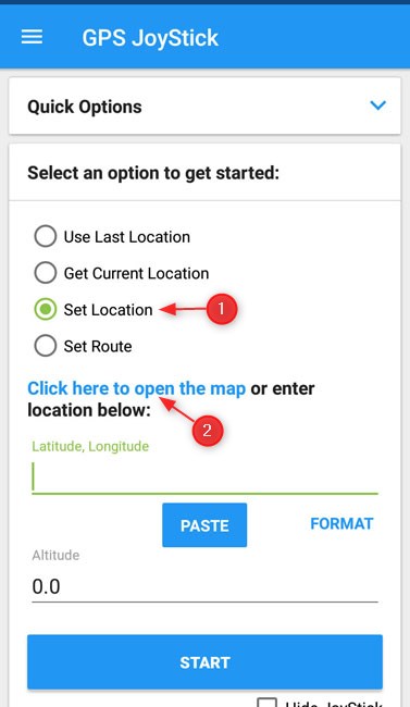 open the map to select location