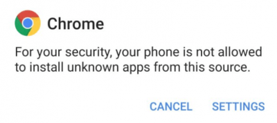 allow installation from unknown sources