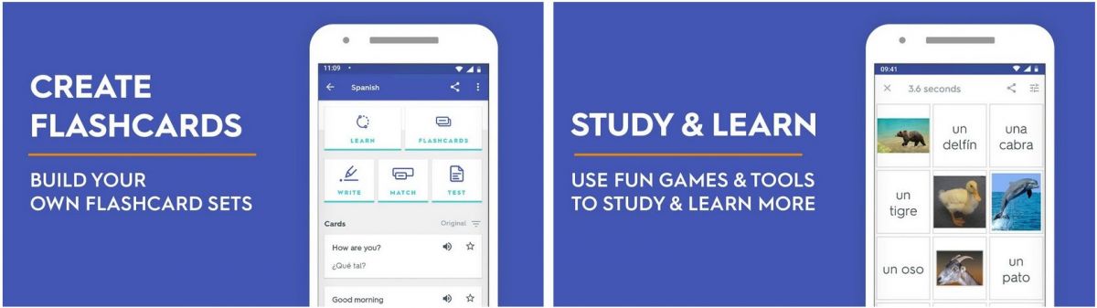 Quizlet flashcard study set open on an Android phone