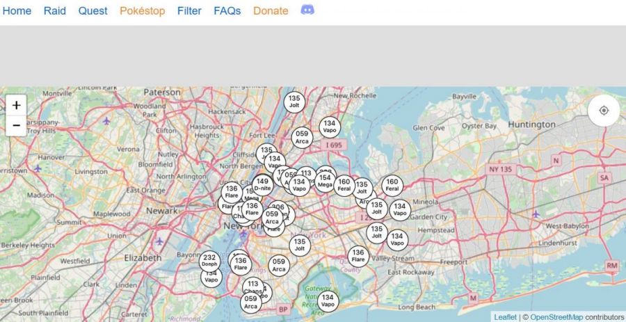  Real-time Pokémon Go map for NYC