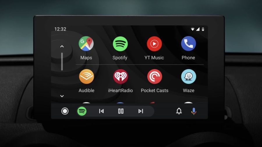 Android auto displayed in car