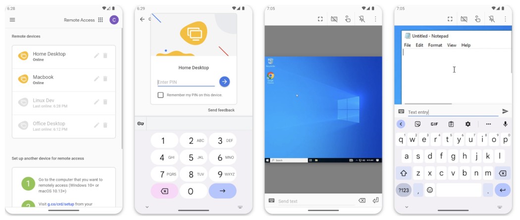 chrome remote desktop app screenshots
