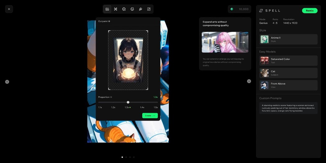 spell ai art generator step 3