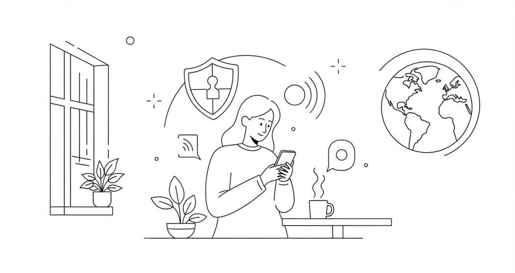 woman using VPN for privacy, security, and bypassing geo-restrictions