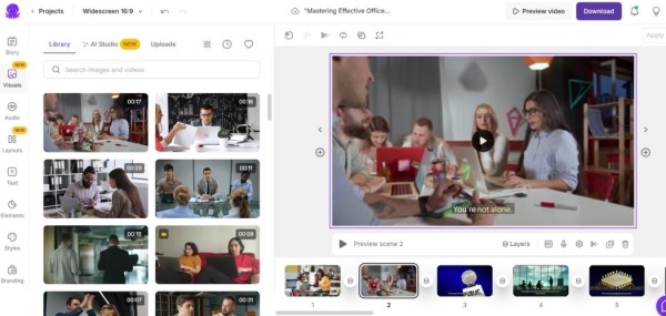 Pictory AI dashboard with the image to video option selected