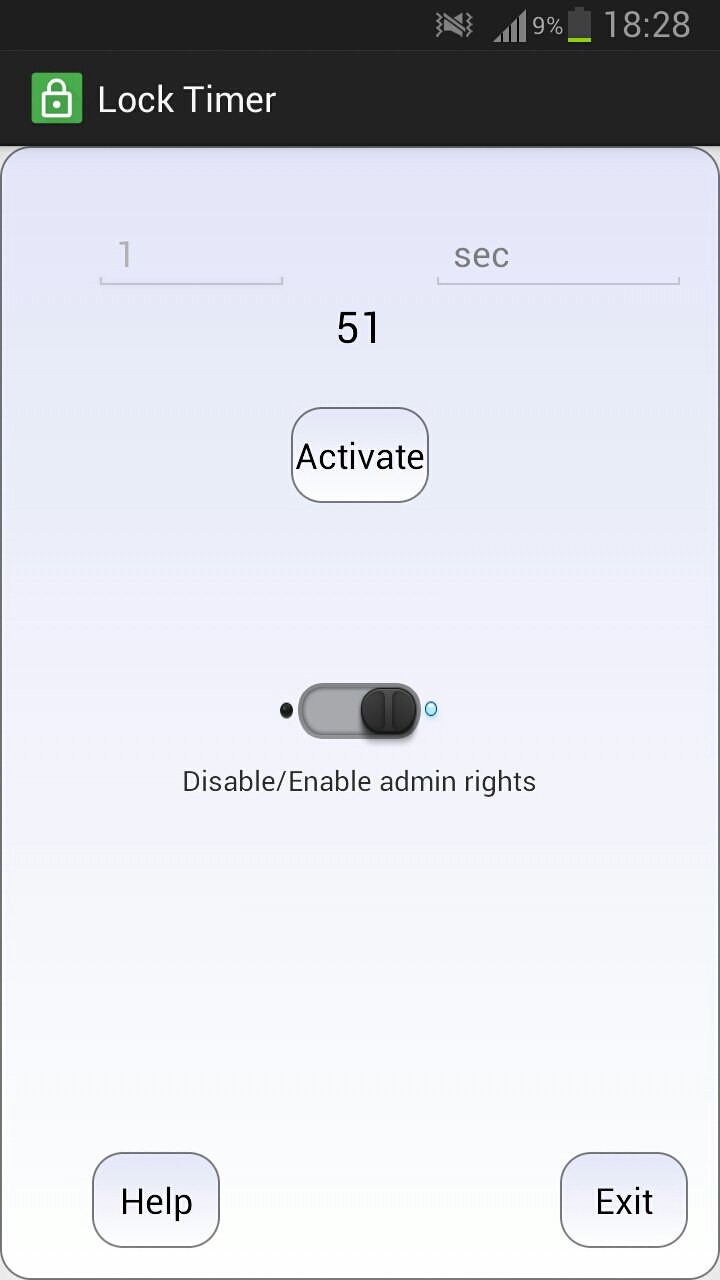 A real screen lock with a short auto-lock timer screenshot