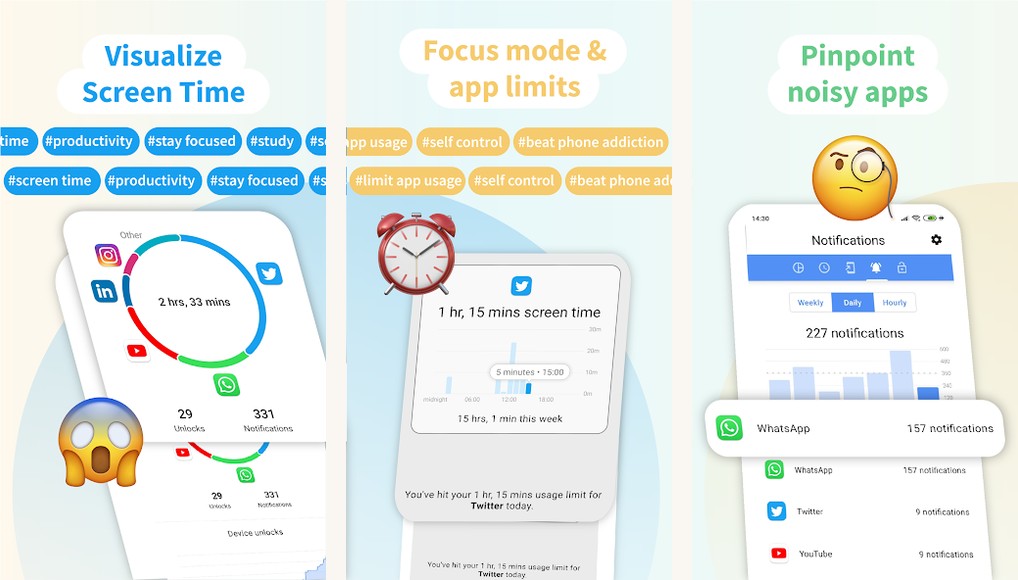 ActionDash screenshots on Android
