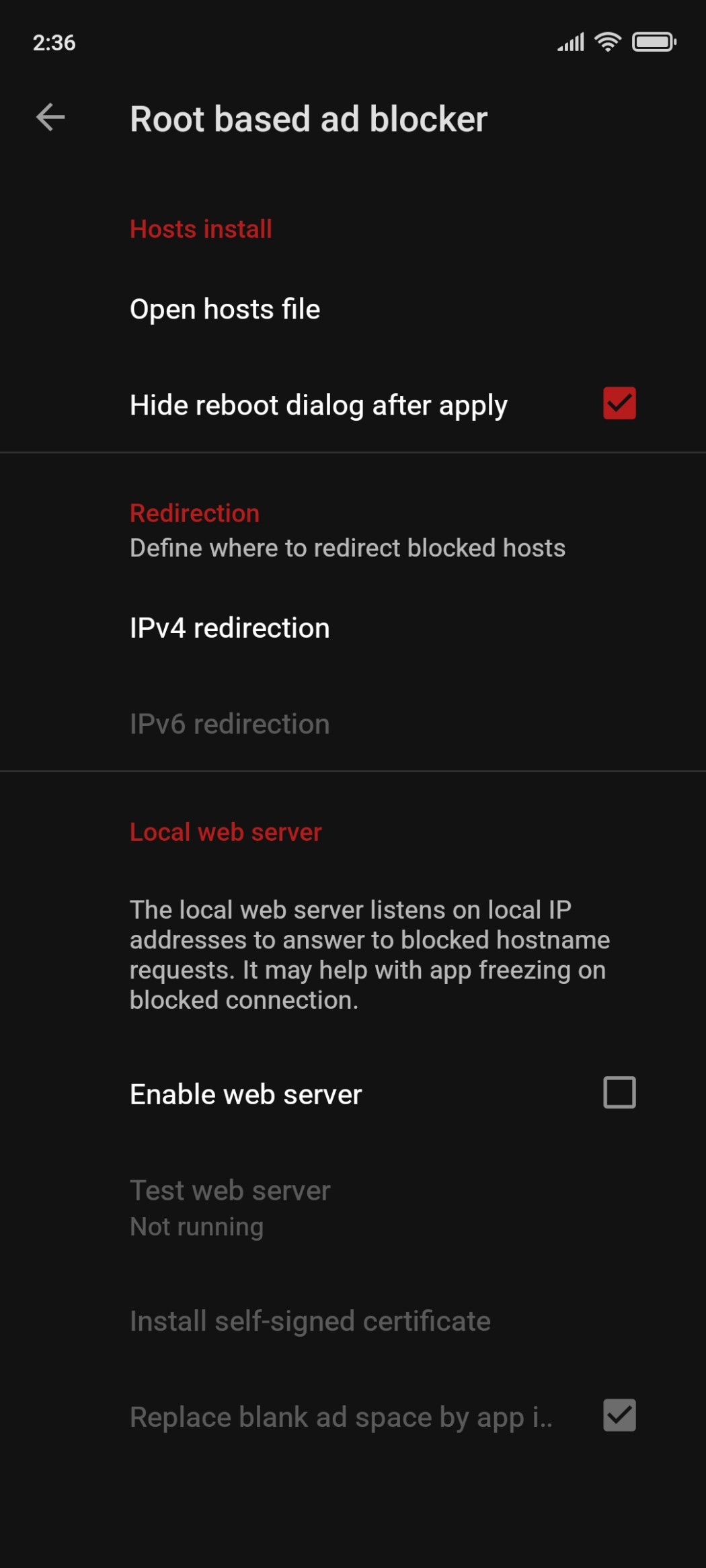 AdAway (root only, mentioned for completeness) screenshot
