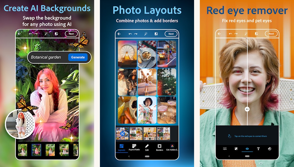 Adobe Photoshop Express screenshots on Android