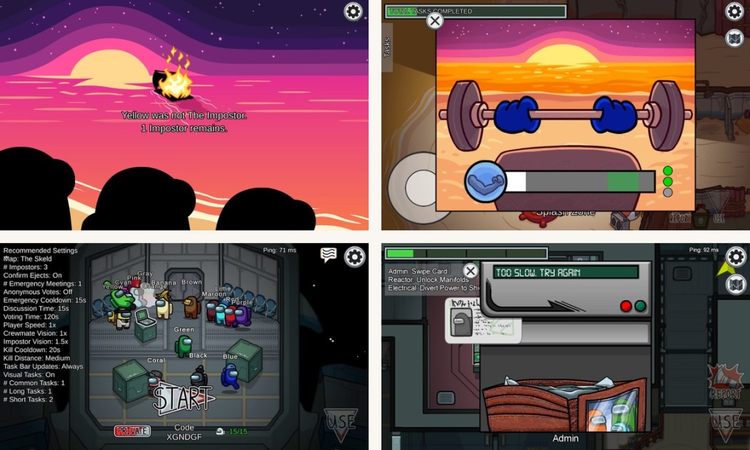 Among Us gameplay on Android