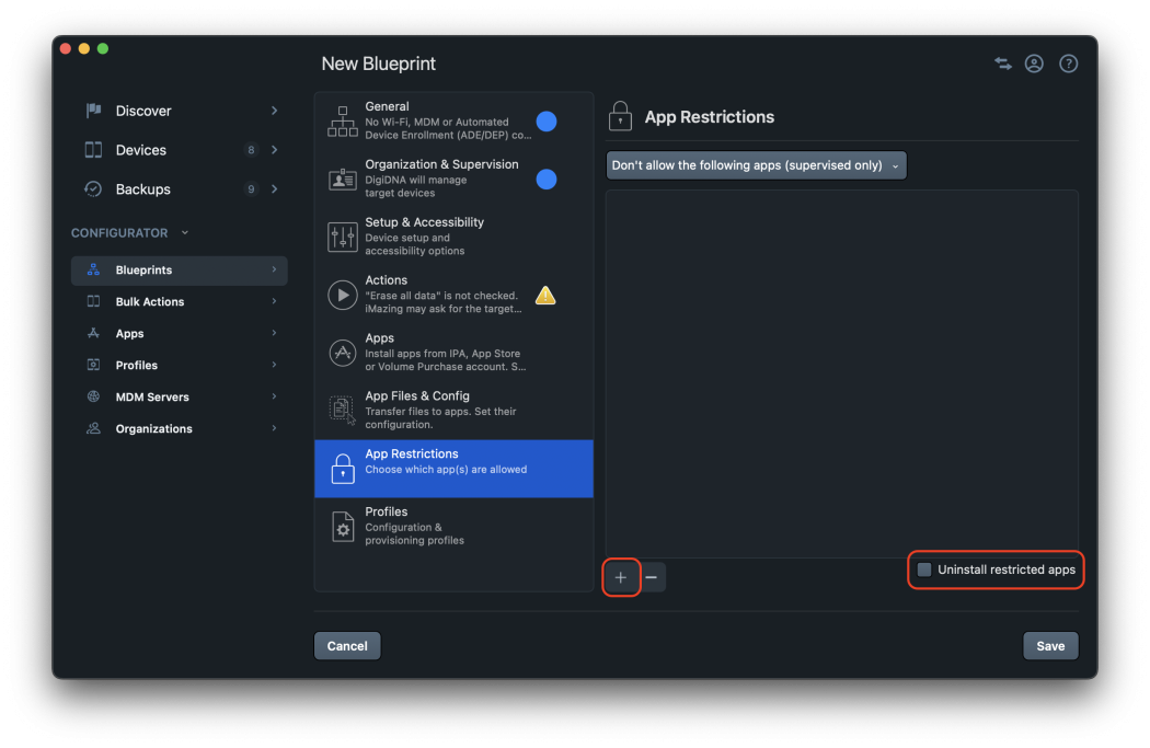 App-source restriction (and a quarterly cleanup) screenshot