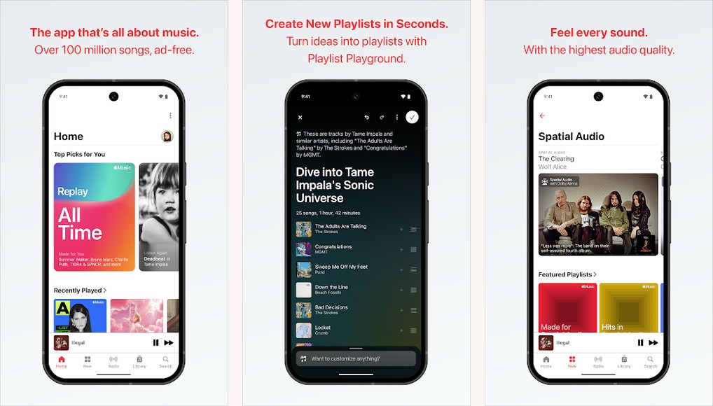 Apple Music screenshots on Android