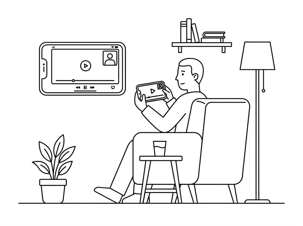 Black-and-white illustration representing Apple SharePlay.