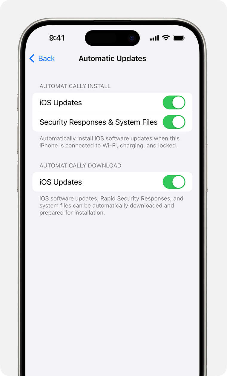 Auto-updates for the OS screenshot