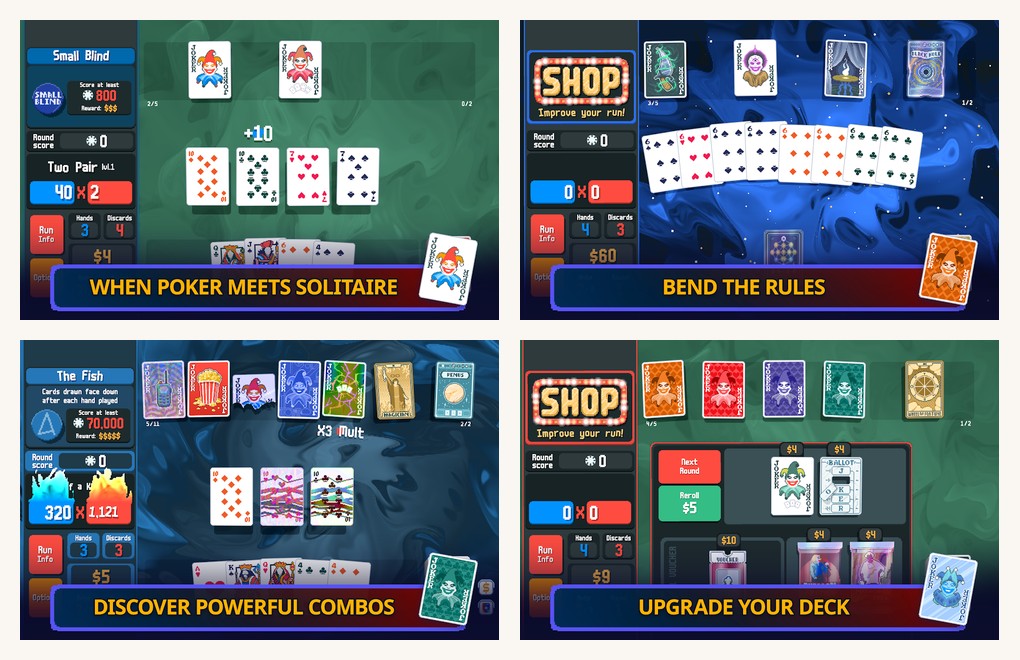 Balatro Play Store screenshot, mobile single-player game