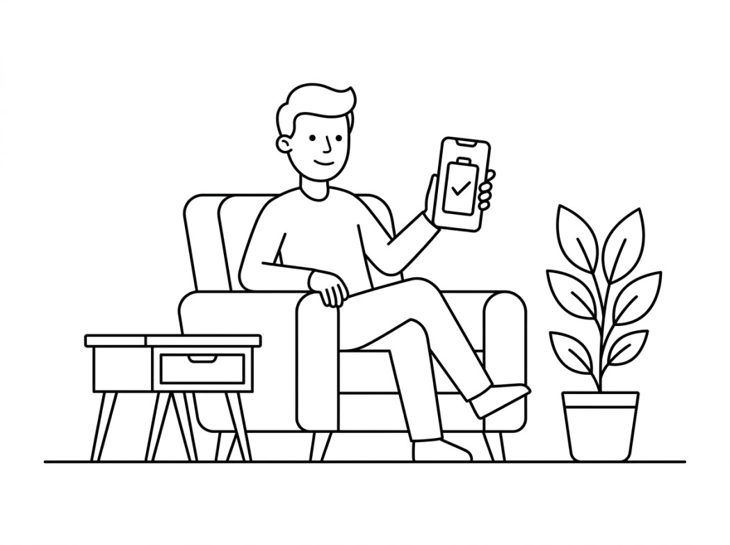 Black and white line illustration representing best for most people.