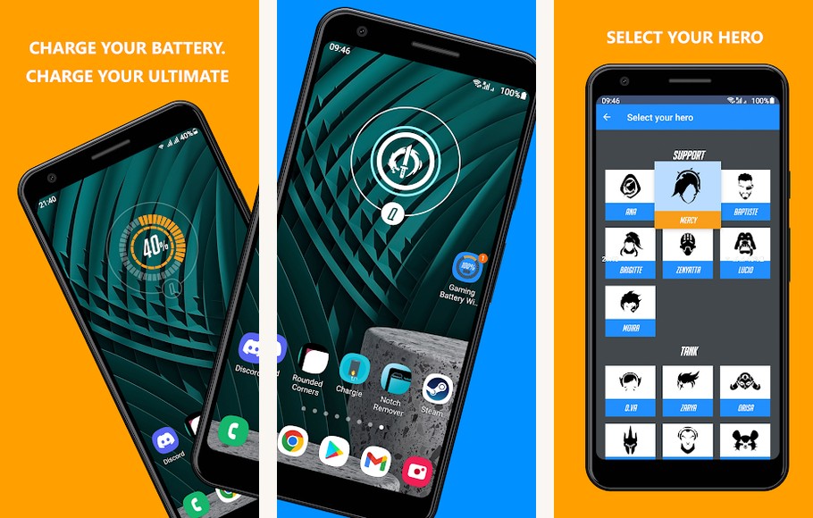 Battery Widget Reborn (with clock) screenshots on Android