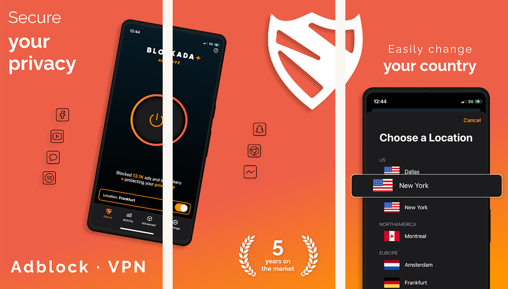 Blokada screenshots on Android