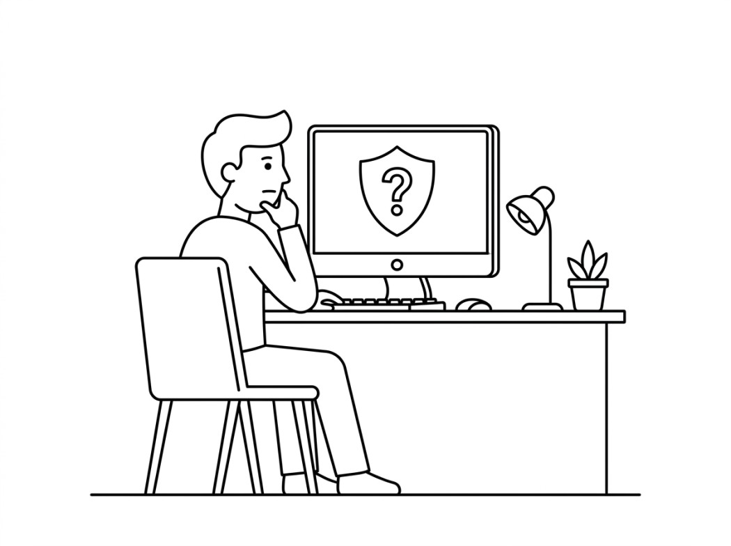 Black and white line illustration representing why the safety question keeps coming up.