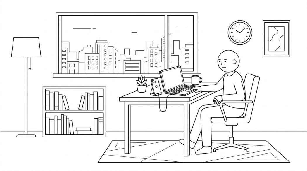 Black-and-white line illustration: a minimal Notion-style scene representing locked out of your iphone in 2026? the legitimate recovery path.