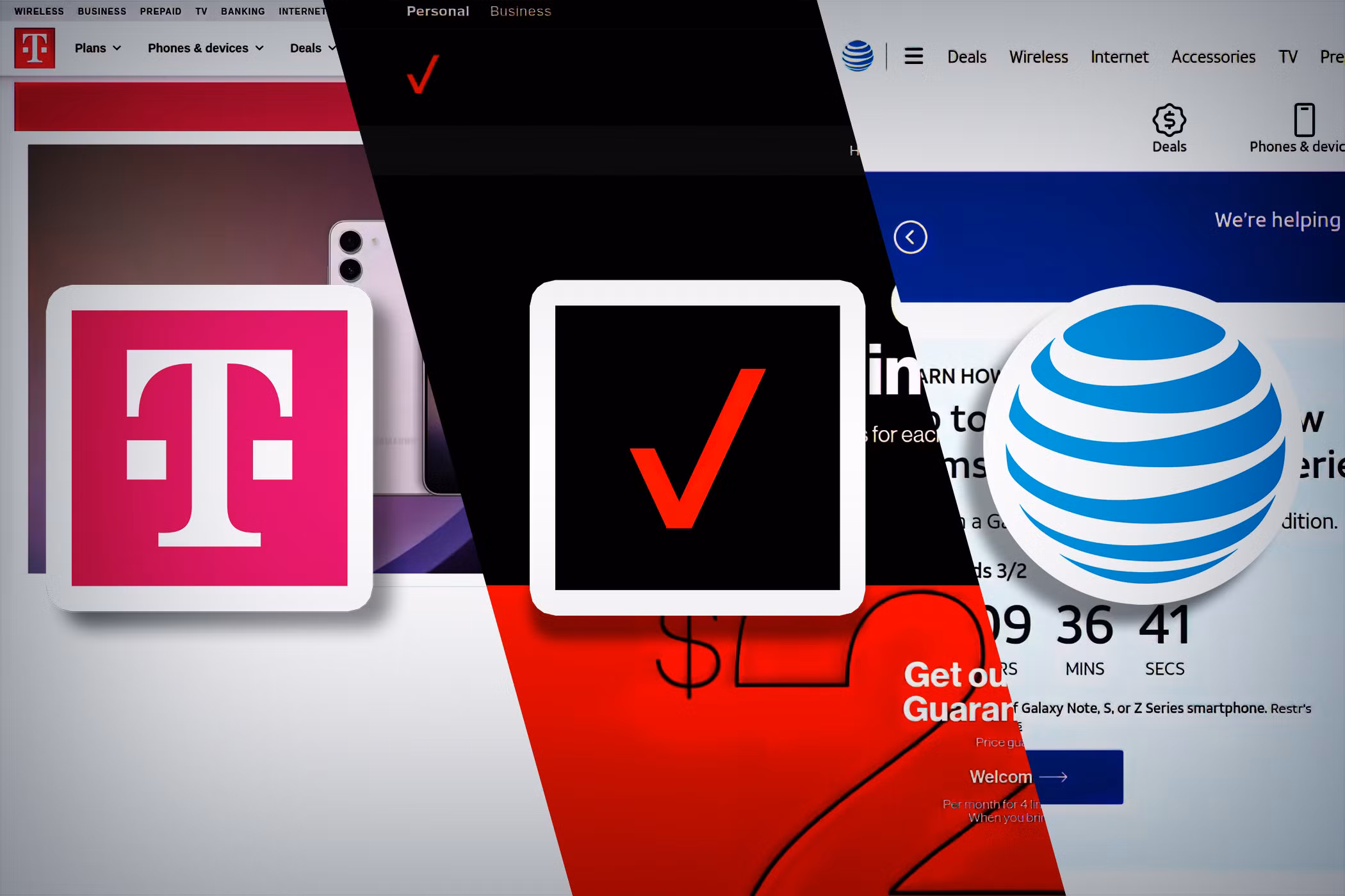Carrier-specific apps (Verizon, T-Mobile, EE) screenshot