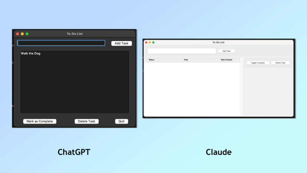 Claude or ChatGPT for outlining screenshot