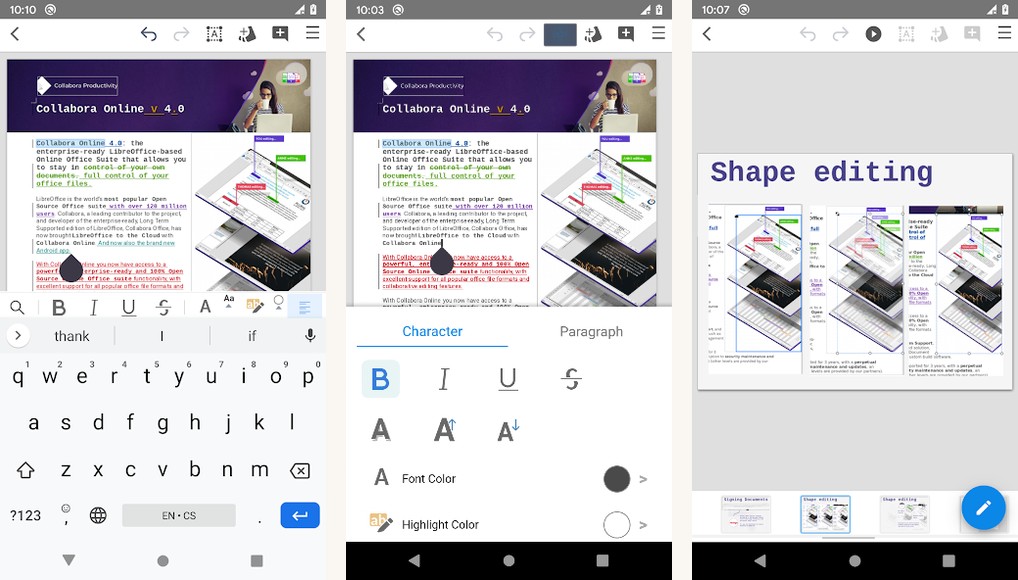 Collabora Office screenshots on Android