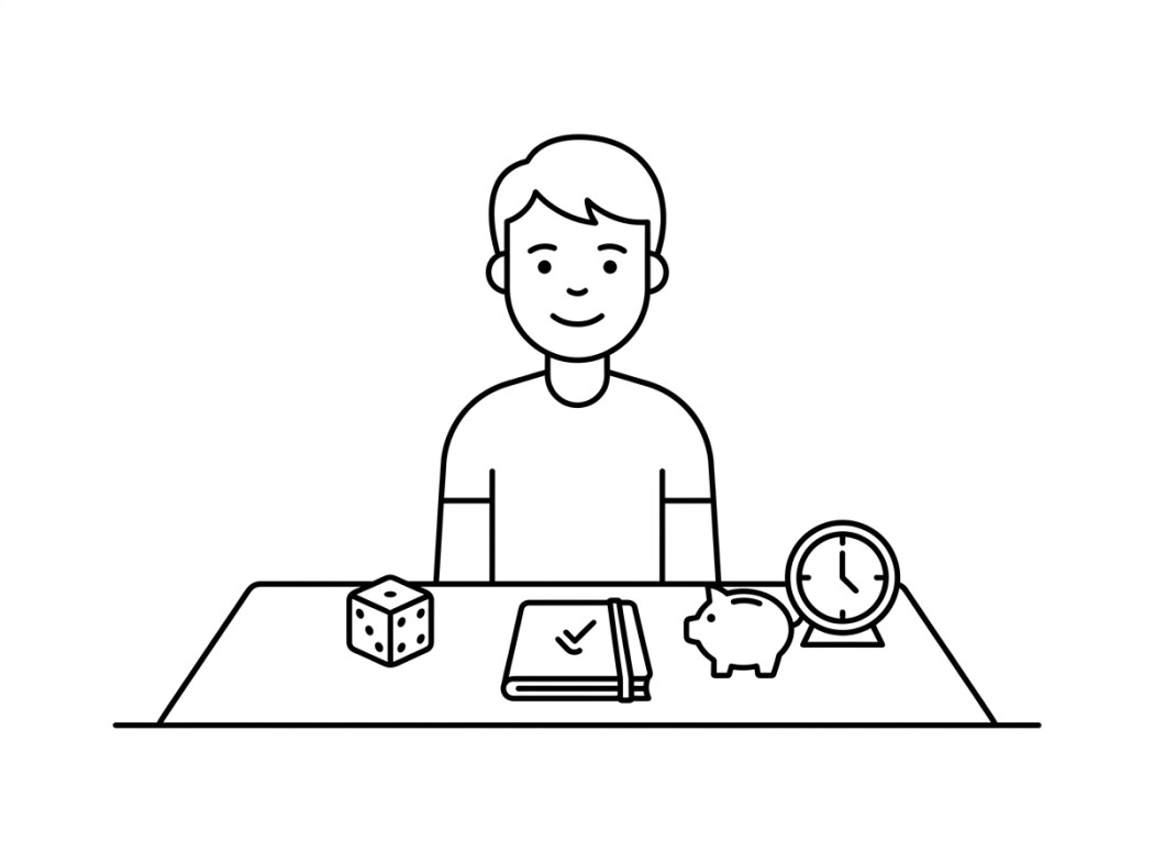 Black and white editorial illustration of a hand setting a phone face-down on a table.